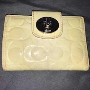 Plastic, Cream, coach, wallet